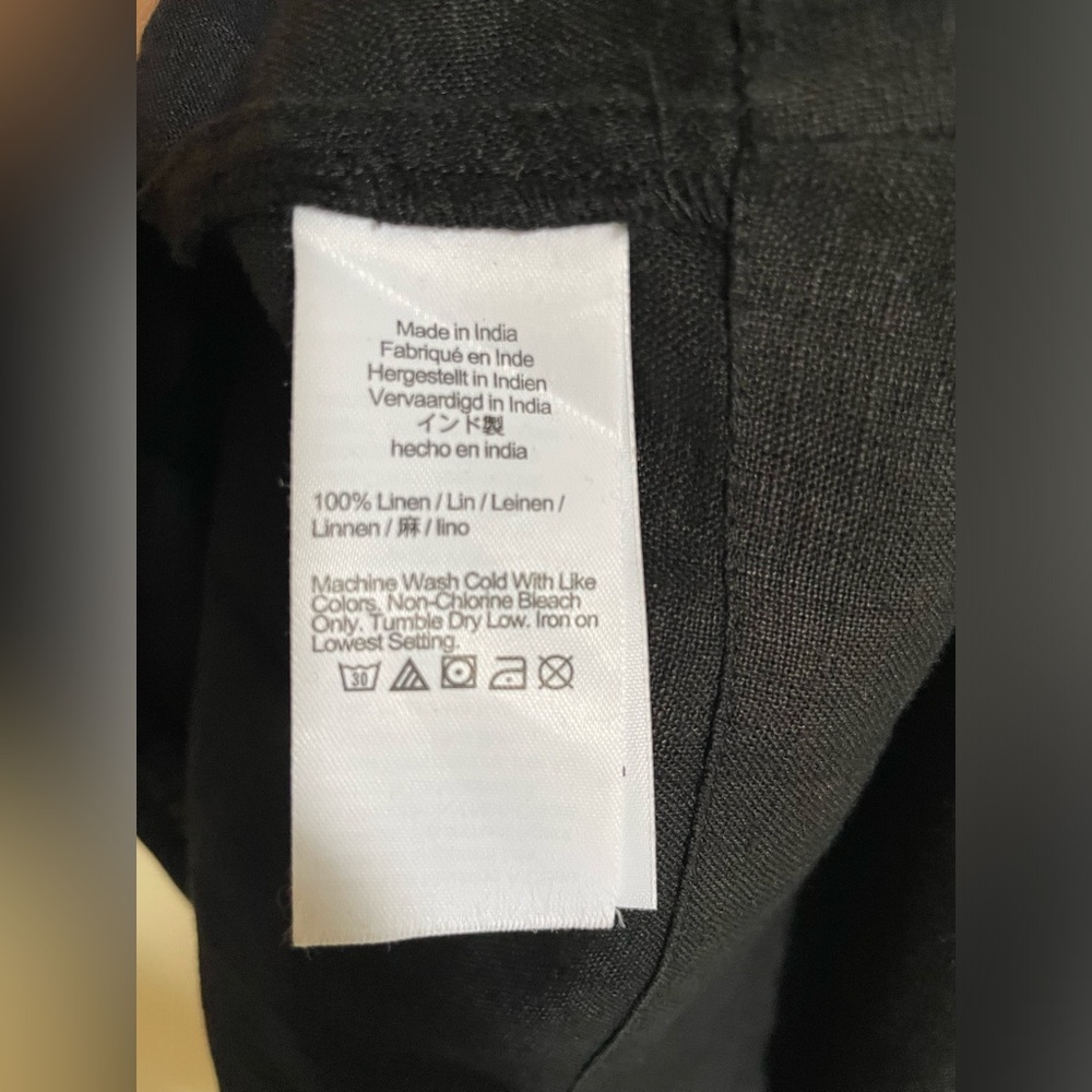 J Crew Black Linen Shirt Dress Size SP - Picture 7 of 7